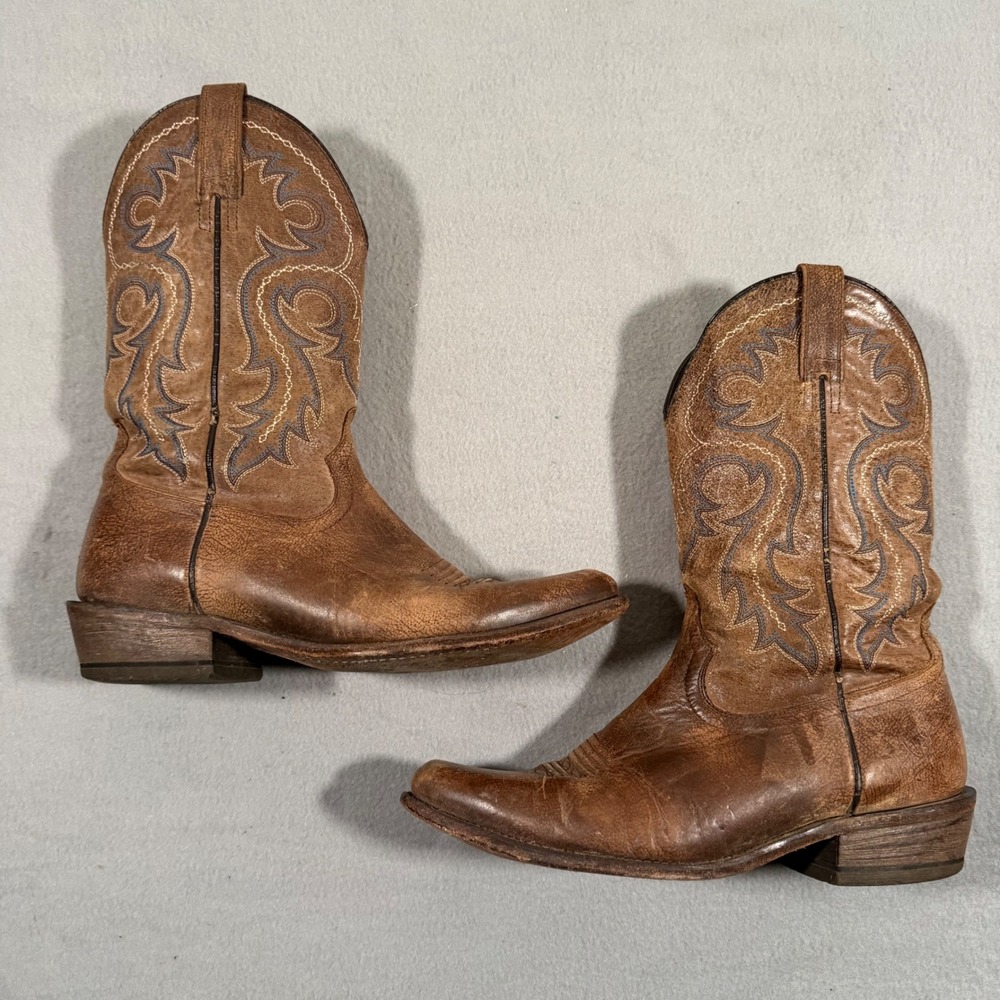 Ariat Heritage Western Distressed Brown Leather Cowboy Boots 13D 10015385